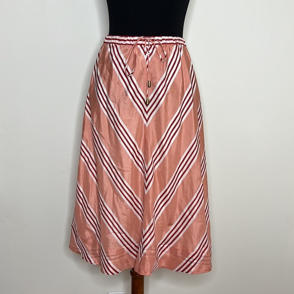 Elizabeth and James Dresses & Skirts - ELIZABETH & JAMES Stripe Blush Silk Skirt XS